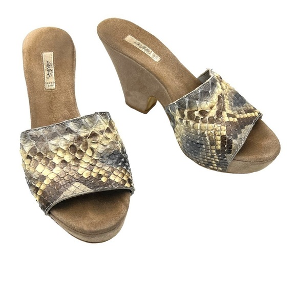 Chatulle Italian Snakeskin Suede Platform Heels US 9.5